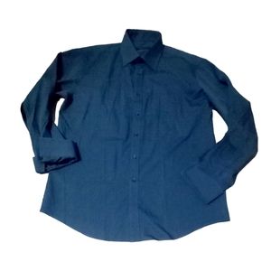 Sean John Men Long Sleeve, Collared Button Down Shirt, Grey, Size 16.5 or 34/35